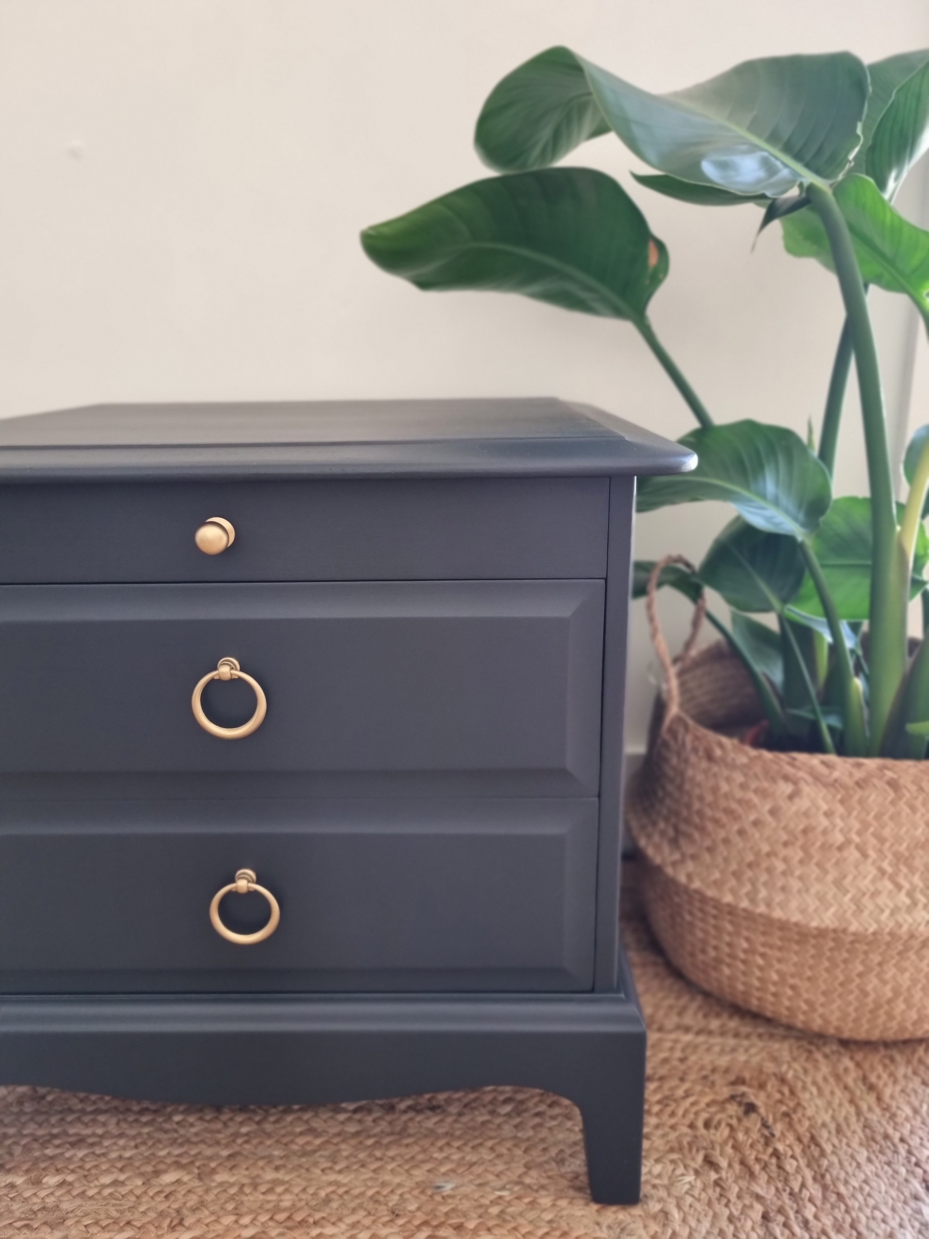 Pair of Stag Minstrel bedside tables in Ash Black