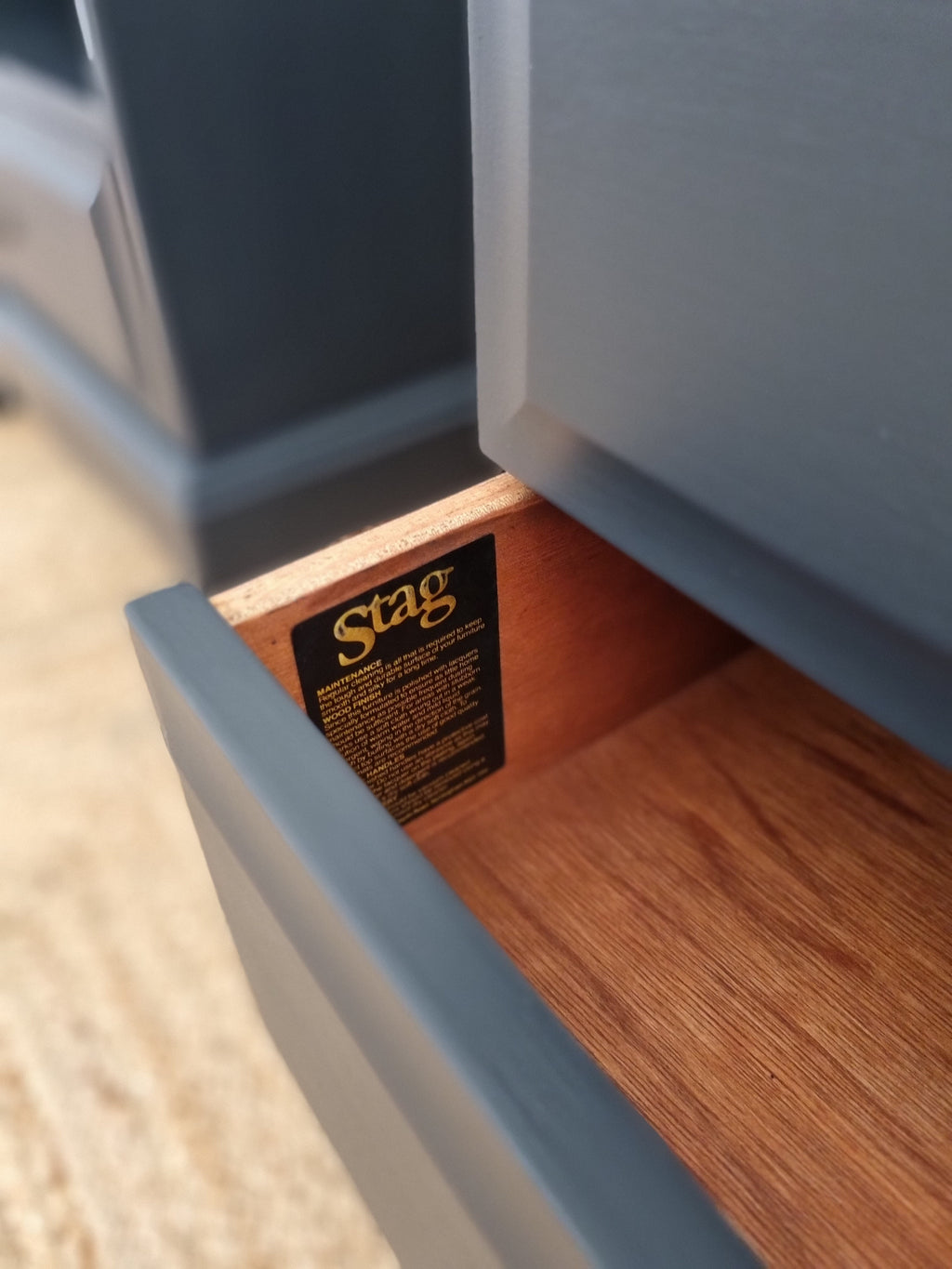 Pair of Stag Minstrel bedside tables in Ash Black