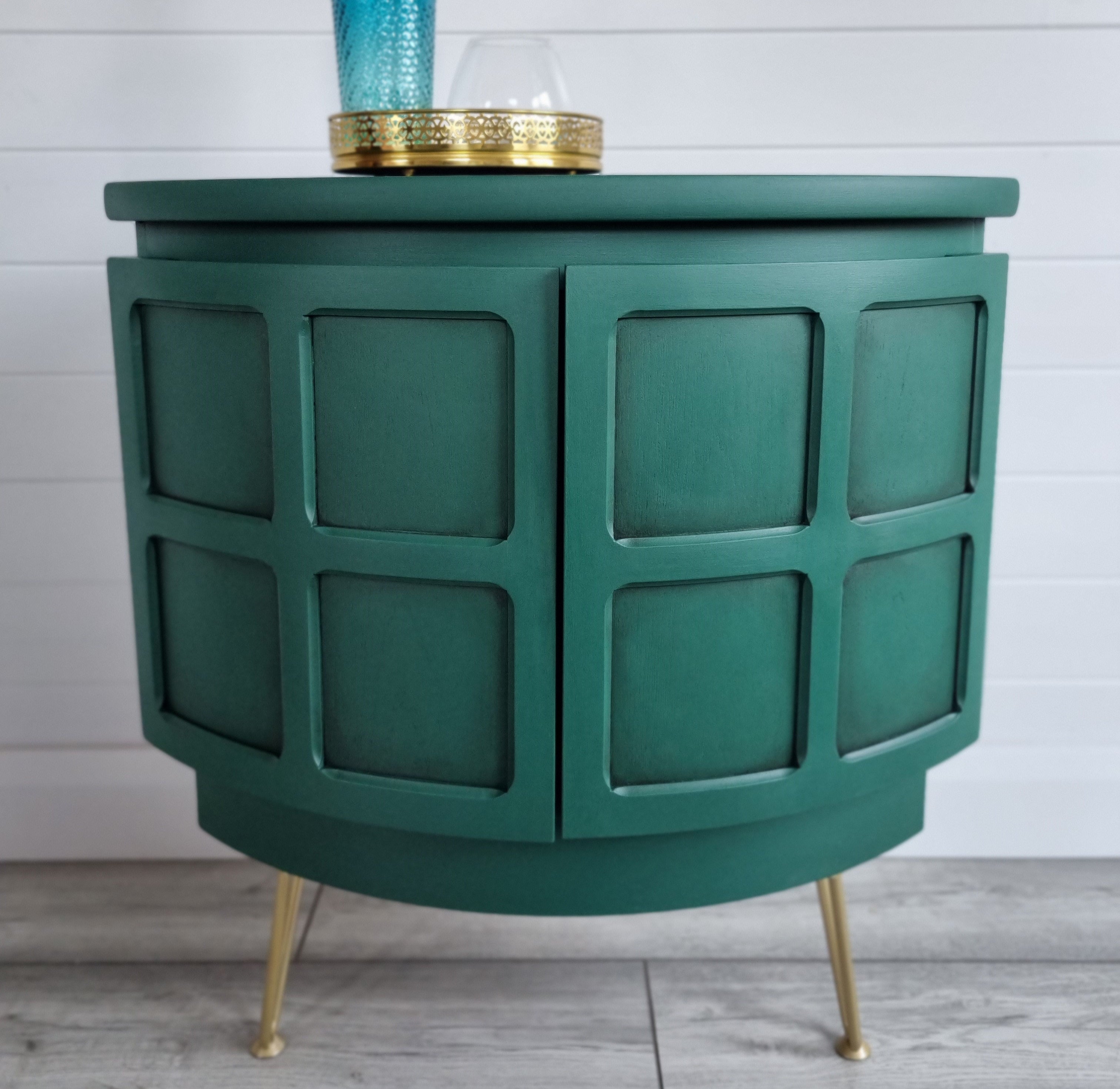 Green Nathan Drinks Cabinet with hairpin legs